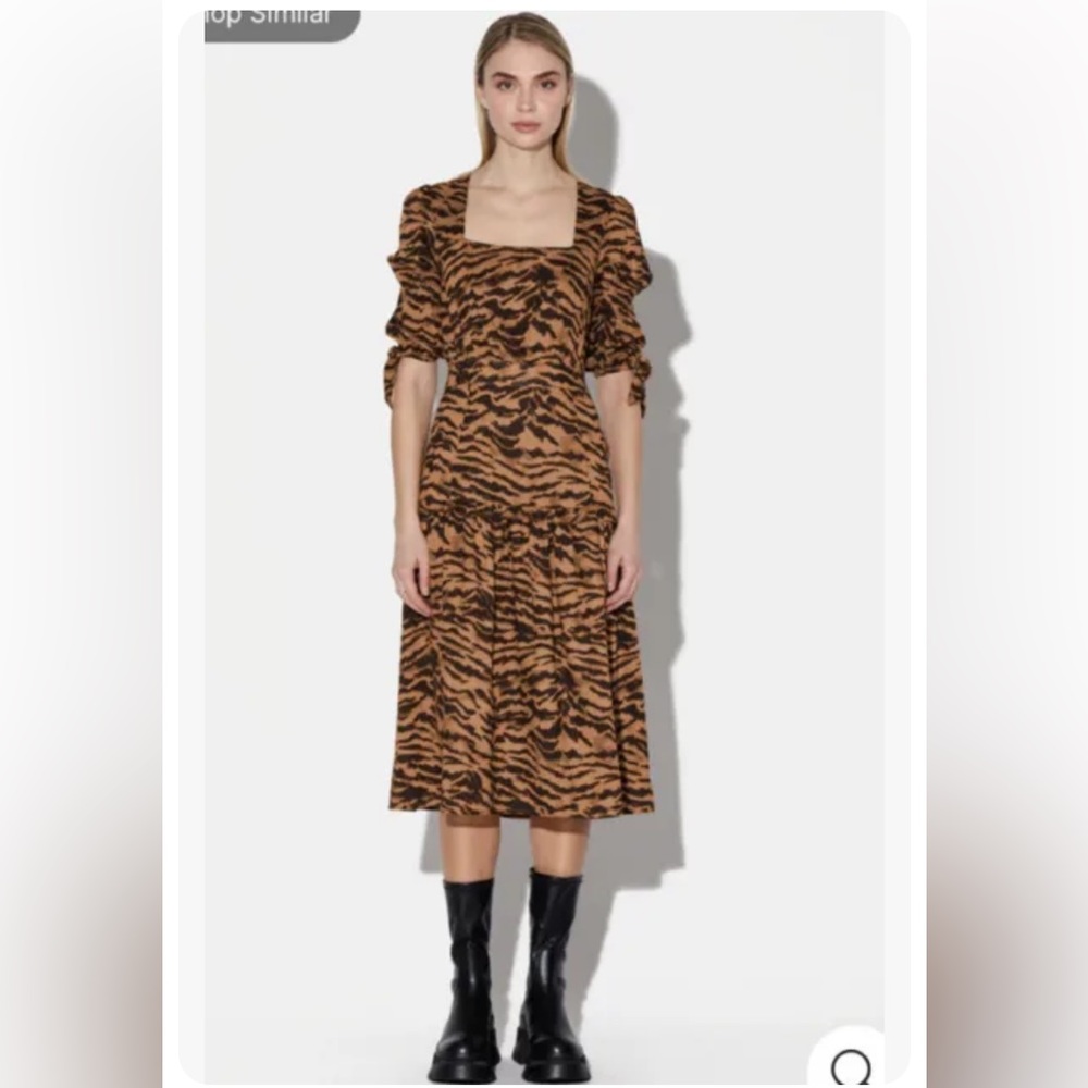 WALTER‎ BAKER Yosline Gathered Tiger Jacquard Midi Dress Size 4 NWOT - Picture 5 of 14